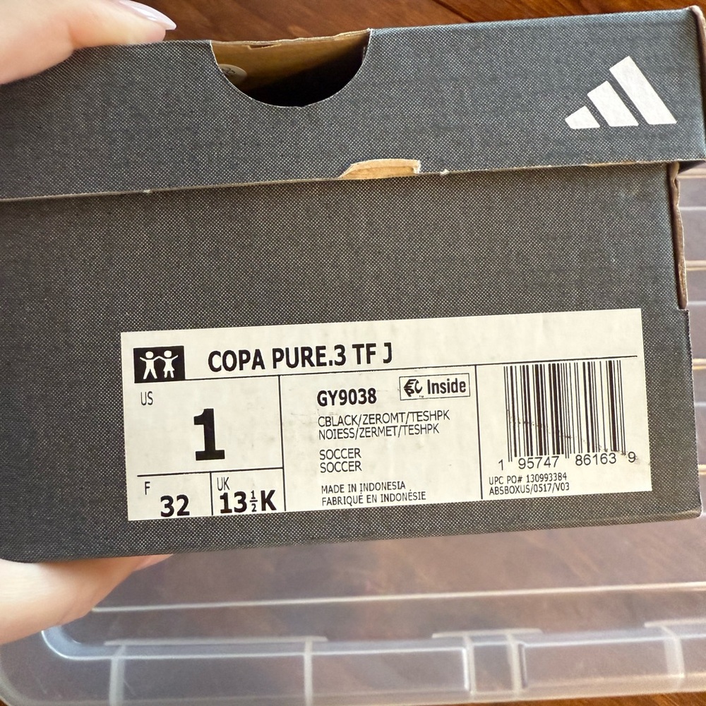 Adidas Copa Black and Pink Cleats indoor - Picture 3 of 4